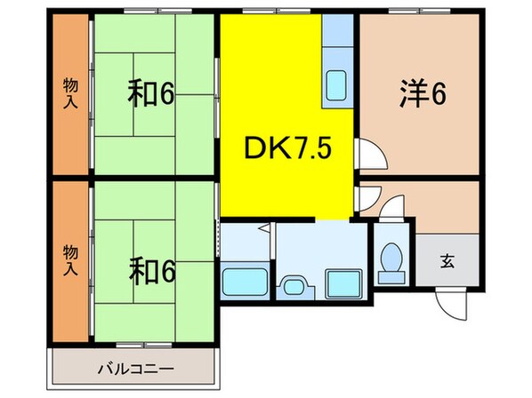 逆瀬川ロイヤルハイツの物件間取画像